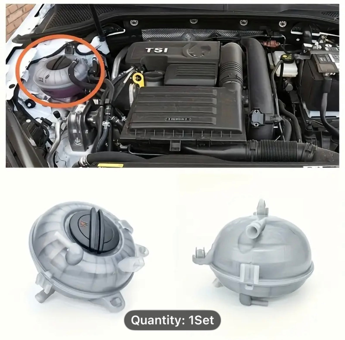 Parts Expansion Kettle, Antifreeze Kettle, Auxiliary Kettle 5QD121407 for VOLKSWAGEN for AUDI