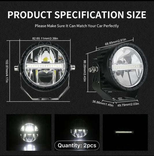 2pcs
8.89cm LED Work Headlight, 6000K Round Spotlights
DRL Combo LED Headlight for Car ATV Dirt Bike
Pickup Truck Boat Motorcycle 12V 24V